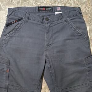 Ariat FR Pants Mens 34x30 (Fits 36x27) Grey M5 Straight Cordura Cotton Stretch